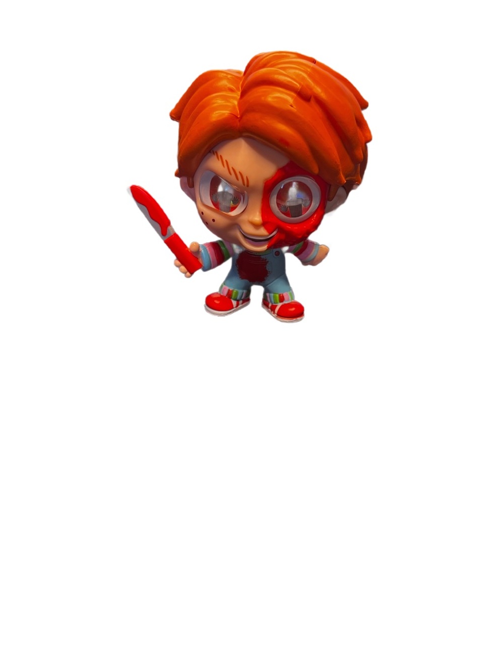 NEW 3” Just Play Tiny Nightmares Terrif-Eyes - Chucky Half Face With Razor 2